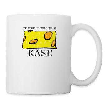 Die Erde ist eine Scheibe Käse - Tasse - Weiß - Rechts