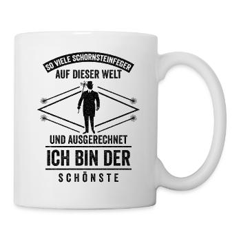 Schornsteifeger Kaminkehrer Glücksbringer Kaminfeg - Tasse - Weiß - Rechts