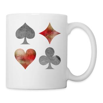 Playing cards cards deck of cards symbols gift - Mug - white - Right