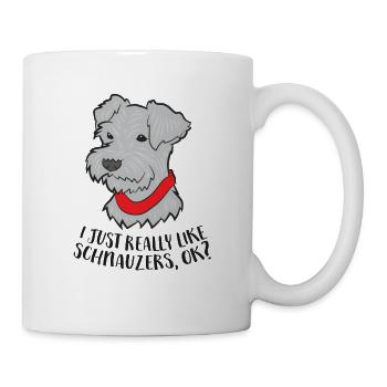 Ich Liebe Schnauzer Hunde - Tasse - Weiß - Rechts