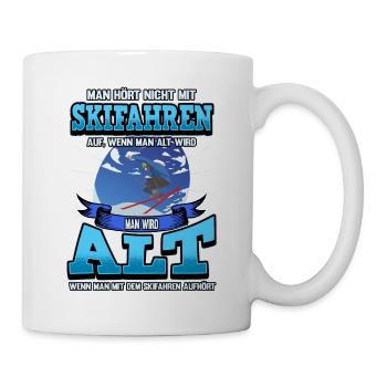 Lustig Ski Skier Berge Skifahren Spruch Geschenk - Tasse - Weiß - Rechts