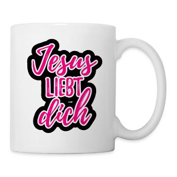 Jesus liebt dich Geschenk - Tasse - Weiß - Rechts
