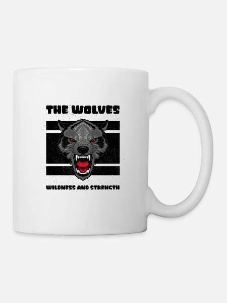 Angry wolf Wolves Animals Quotes Wolf Sayings - Mug - white