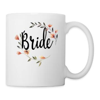 Bride To Be Bridal Flower Wreath Flowers Engagement JGA - Mug - white - Right