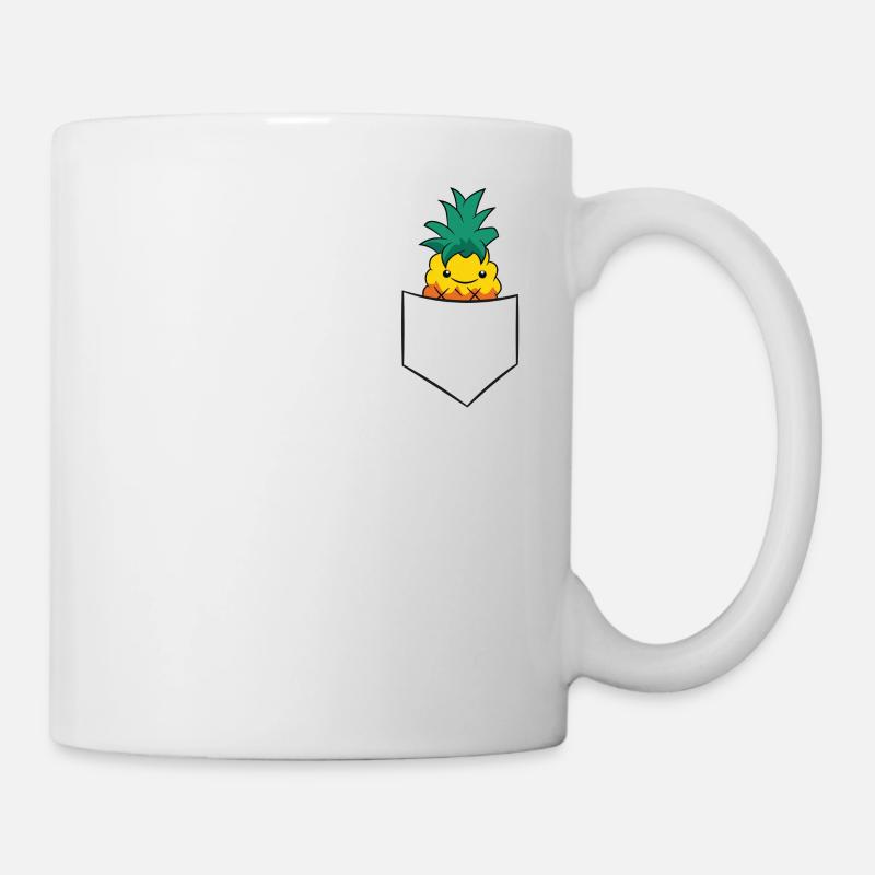 Ananas dans les sacs sucrés de poche Ananas - Mug blanc - blanc