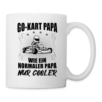 Kart Gokart Papa Vater Cooles Kartsport Geschenk - Tasse - Weiß - Rechts