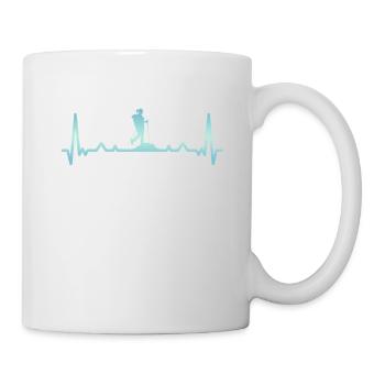 Heartbeat Mountain Girl Hiking Light Blue - Mug - white - Right