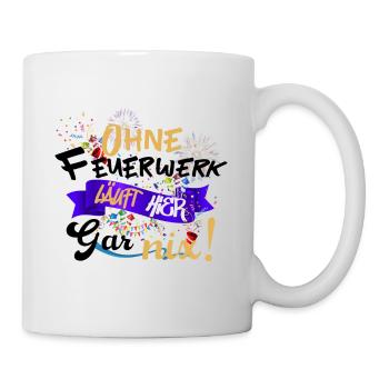 Silvester Neujahr Feiern Böller Rakete Humor - Tasse - Weiß - Rechts