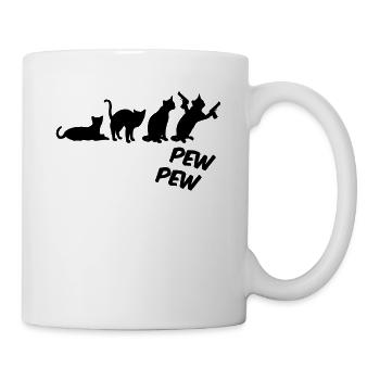 pew pew cat - Tasse - Weiß - Rechts