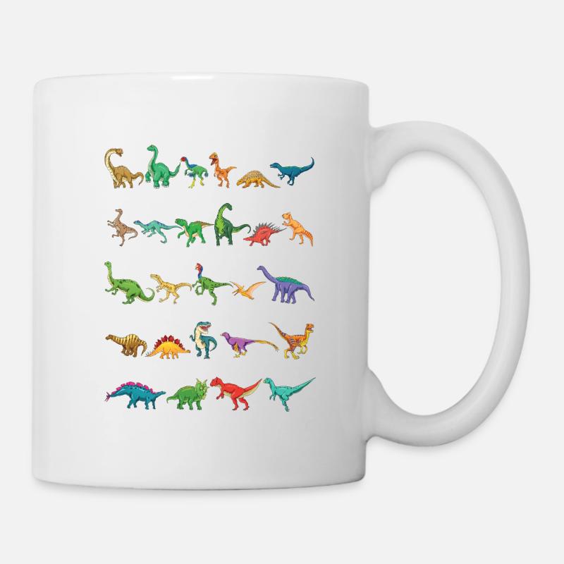 Dinosaur Types Alphabet AZ Dino ABC T-Rex Dino - Mug - white