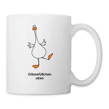 Gänsefüßchen oben - Tasse - Weiß - Rechts