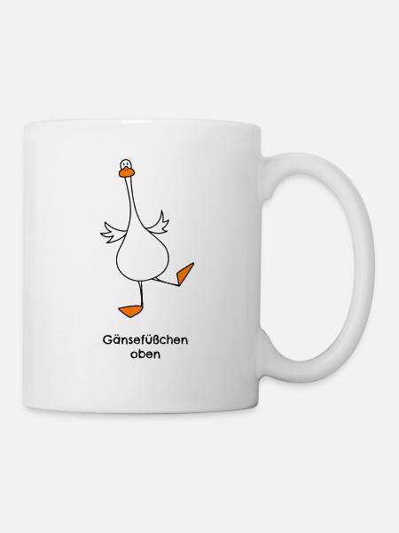 Gänsefüßchen oben - Tasse - Weiß