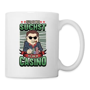Lustig Poker Casino Glücksspiel Spruch Geschenk - Tasse - Weiß - Rechts