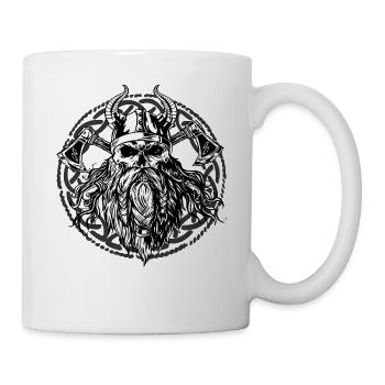 Conception de crâne de mythologie nordique Viking - Mug blanc - blanc - Droite