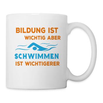 Schwimmer Im Wasser - Schwimmsport - Tasse - Weiß - Rechts