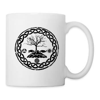 Wikinger Nordische Mythologie Baum Design Geschenk - Tasse - Weiß - Rechts