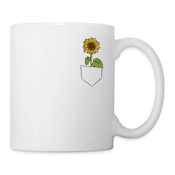 Cool tournesol dans sa poche - Mug blanc - blanc - Droite