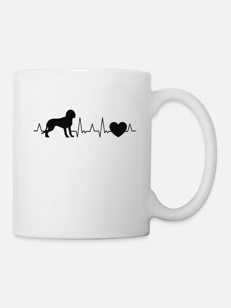Bayerischer Gebirgsschweisshund Herzschlag BGS - Tasse - Weiß