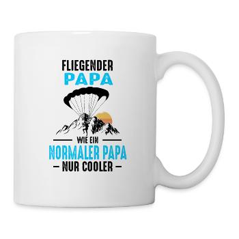 Paragliding Papa Fallschirmspringer Vater Gleitfli - Tasse - Weiß - Rechts