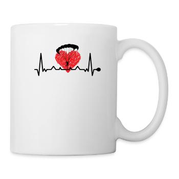 Gleitschirmfliegen Herzschlag Paragleiten EKG Puls - Tasse - Weiß - Rechts