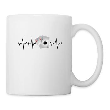 Jeux de cartes Casino Poker Player Gamer Heartbeat - Mug blanc - blanc - Droite