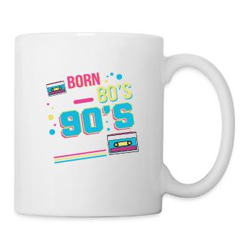 Born in the 80s hipster gift - Mug - white - Right