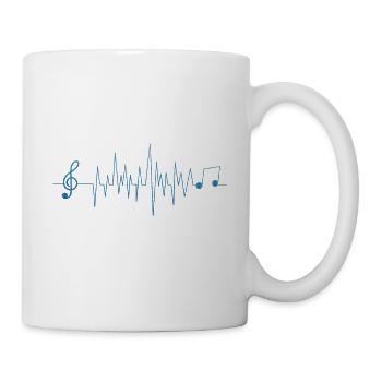 Musique notes de musique battement de coeur - Mug blanc - blanc - Droite