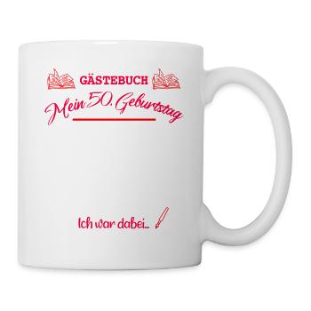 Gästebuch 50 Geburtstag - Tasse - Weiß - Rechts