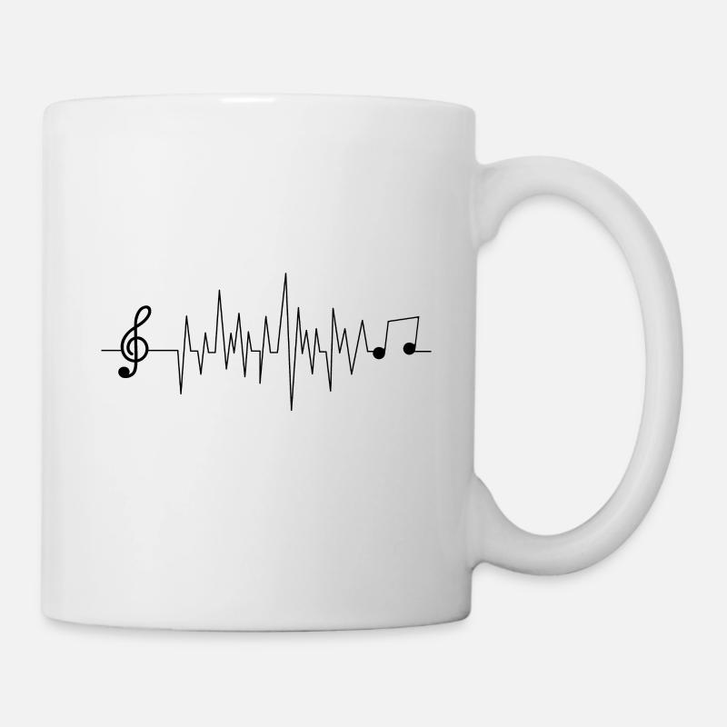 Music musical notes heartbeat - Mug - white