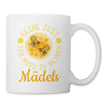 Keine Zeit ich muss zu meinen Mädels Imker Völker - Tasse - Weiß - Rechts