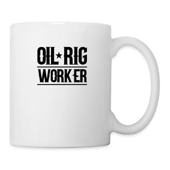 Oil rig worker offshore drilling platform profession - Mug - white - Right
