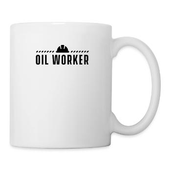 Oil workers offshore drilling platform oil rig - Mug - white - Right