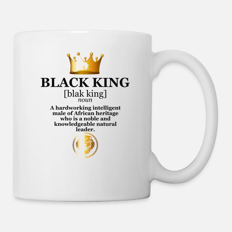 Black King Gold Crown Lion Cool Christmas Gift pour - Mug blanc - blanc