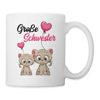 Große Schwester Katze - Tasse - Weiß - Rechts