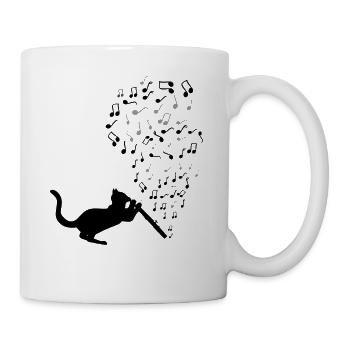 Art de la clé de clarinette musique chats mignons - Mug blanc - blanc - Droite