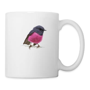 cool bird pink robin gift idea - Mug - white - Right
