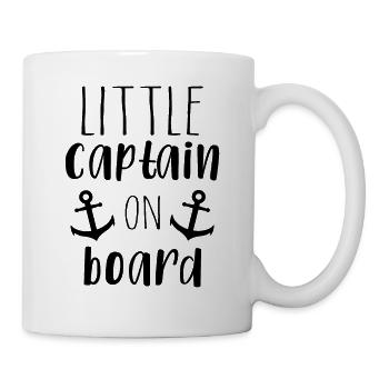 Kleiner Kapitän an Bord | Schwangerschafts-Motiv - Tasse - Weiß - Rechts