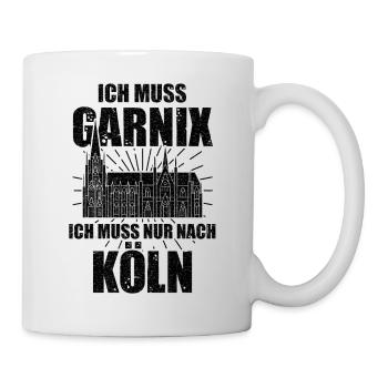 Kölner Dom Köln Karneval Jeck Kölle Alaaf Geschenk - Tasse - Weiß - Rechts