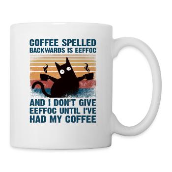 Café épelé à l'envers est caféine eeffoc café - Mug blanc - blanc - Droite