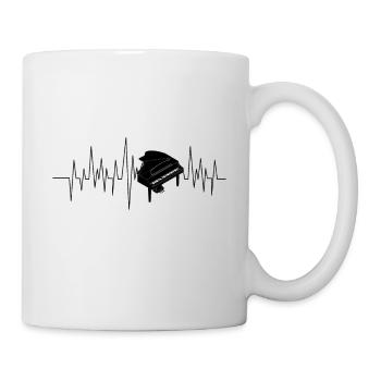 Piano Battement de cœur - Mug blanc - blanc - Droite