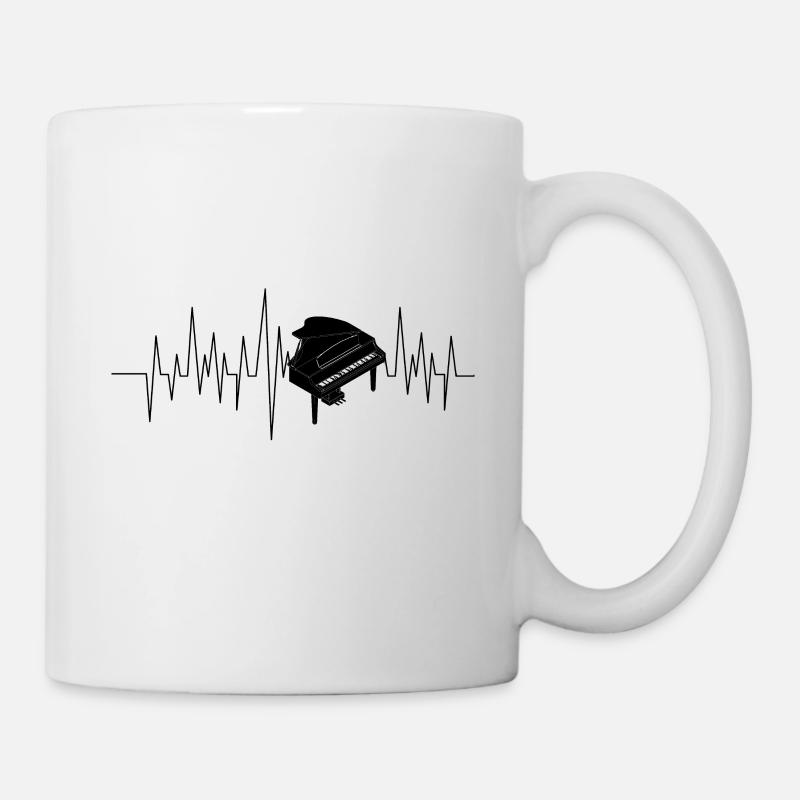 Klavier Herzschlag - Tasse - Weiß