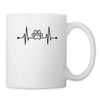 Patte battement de coeur chien patte - Mug blanc - blanc - Droite