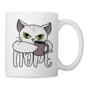 Nope Katze Kaffee - Tasse - Weiß - Rechts