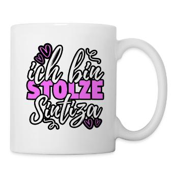 Sinti Herkunft - Ich bin stolze Sintiza Geschenk - Tasse - Weiß - Rechts