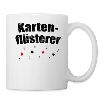 Kartenflüsterer Ass Spielkarten Karten Geschenk - Tasse - Weiß - Rechts