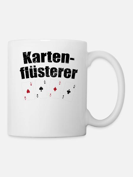 Kartenflüsterer Ass Spielkarten Karten Geschenk - Tasse - Weiß