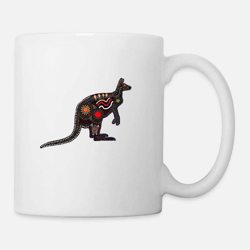 Aboriginal Art Kangaroo - Mug - white