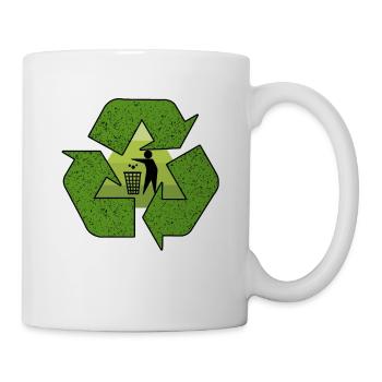 Cycle de recyclage des déchets Sauvez notre terre - Mug blanc - blanc - Droite
