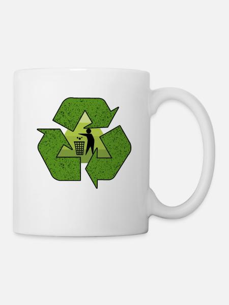 Kreislauf des Müll Recycling Rettet unsere Erde - Tasse - Weiß