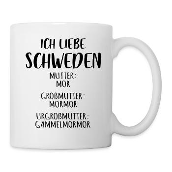 Ich liebe Schweden - Tasse - Weiß - Rechts